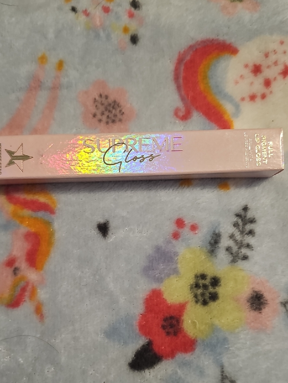 Jeffree Star Supreme Gloss Lip Gloss - Light Pink Holographic Box